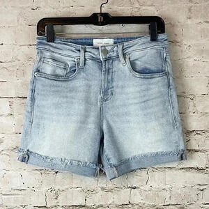 Dear John Womens Size 27 Ruthie Bermuda Shorts Raw Hem Cotton Stretch Distressed